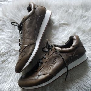 Coach Dark Olive Leather Sneakers | 8B/38
